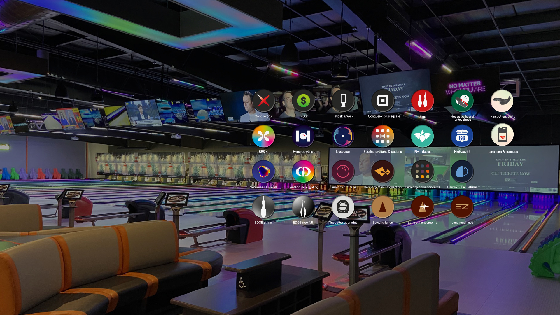 Qubica§AMF Product Ecosystem Logo collection Bowling Technolofy